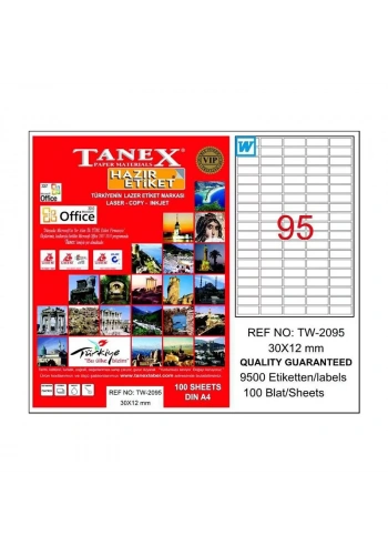 TANEX 30x12 LASER ETİKET TW-2095
