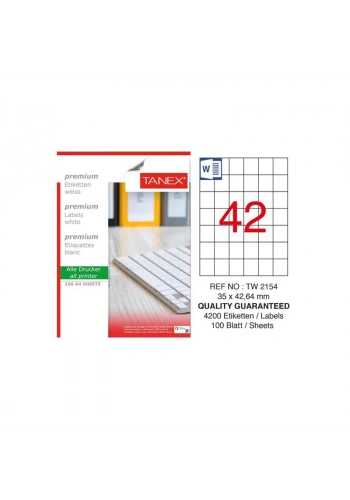TANEX 35x42,64 LASER ETİKET TW-2154