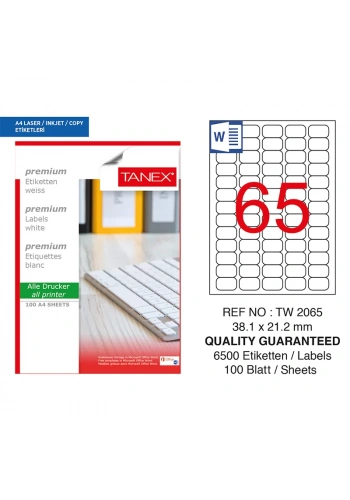 TANEX 38.1x21.2 LASER ETİKET TW-2065