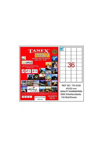 TANEX 45x30 LASER ETİKET TW-2036