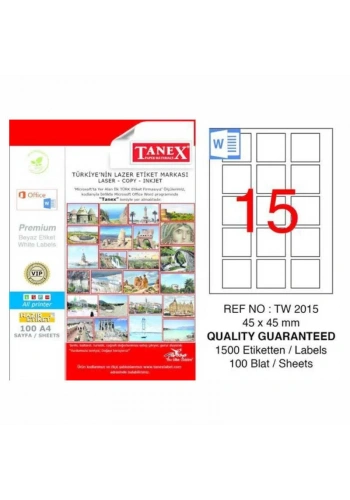 TANEX 45x45 LASER ETİKET TW-2015