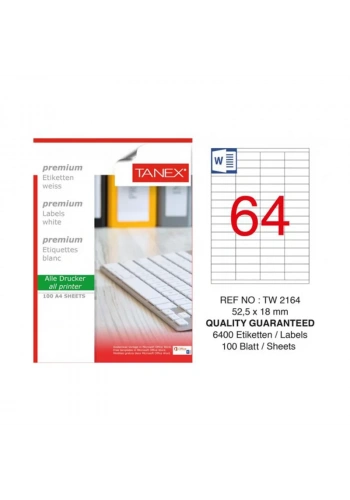 TANEX 52,5x18 LASER ETİKET TW-2164