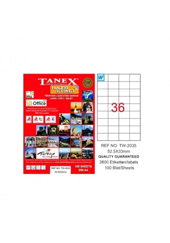 TANEX 52.5x33 LASER ETİKET TW-2035