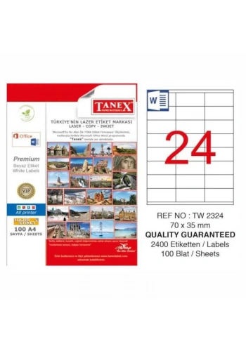 TANEX 70x35 LASER ETİKET TW-2324