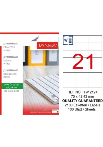 TANEX 70x42,43 LASER ETİKET TW-2124