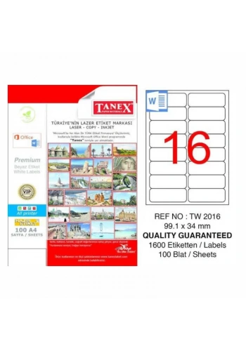 TANEX 99,1x34 LASER ETİKET TW-2016
