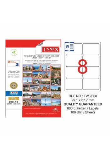TANEX 99,1x67,7 LASER ETİKET TW-2008