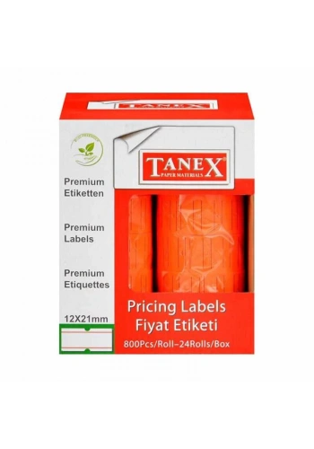 TANEX KIRMIZI 6 LI PK FİYAT MAKİNA ETİKETİ 800 LÜ
