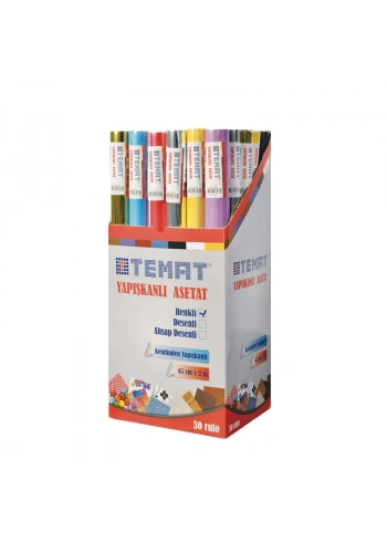 TEMAT 45 cm x 2 mt RENKLİ YAPIŞKANLI ASETAT 92365