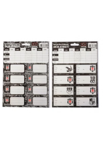 TMN TARAFTAR 463644 BJK OKUL ETİKETİ DERS PROGRAMLI 3 LÜ