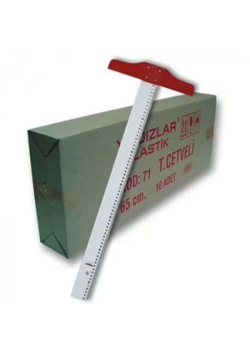 YILDIZLAR 65 CM. PLASTİK (T) CETVELİ  KOD.071