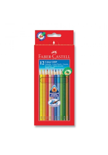 Faber Castell Grip 2001 Kuru Boya Kalemi 12 Renk