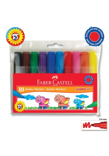 Faber Castell Jumbo 47 Markör 10 Renk