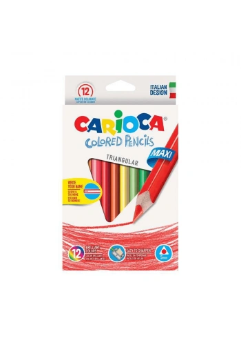 Carioca Jumbo Üçgen Kuru Boya Kalemi 12 Renk 42393