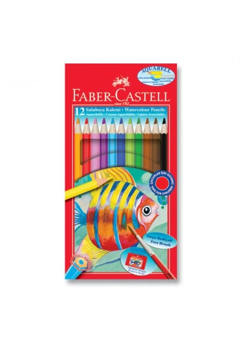 Faber Castell Aquarel Kuru Boya Kalemi Karton Kutu 12 Renk