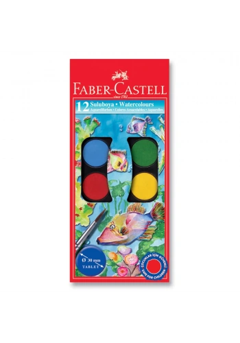 Faber Castell Büyük Boy Suluboya 12 Renk