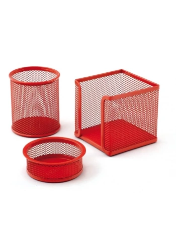 Mas 505 Metal Perforeli 3’lü Masa Seti Kırmızı