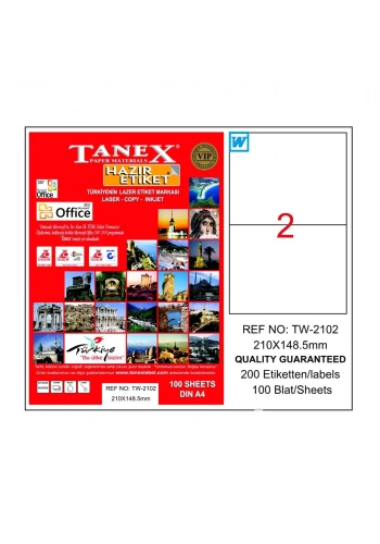 Tanex Bilgisayar Etiketi 210x148,5 mm