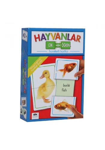 Hayvanlar Çek ve Öğren Hareketli Kartlar