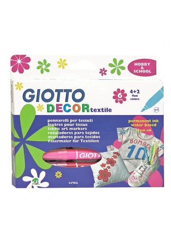 Giotto Decor Tekstil Boya Kalemi 6 Renk 494800