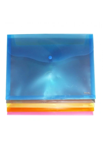 Smato Çıtçıtlı Körüklü Şeffaf Evrak Zarfı Gri W1901