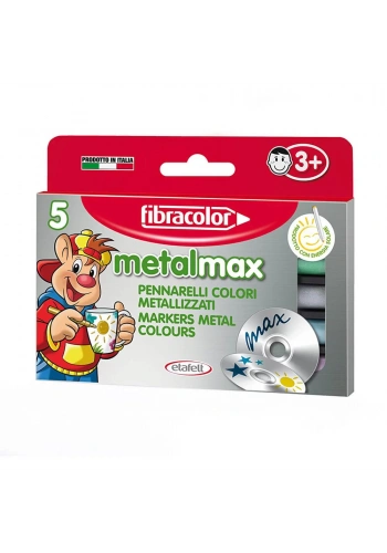 Fibracolor Metal Max Metalik Keçeli Kalem 5 Renk 10580