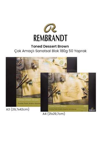 Rembrandt Toned Dessert Brown Çok Amaçlı Sanatsal Blok 180g 50 Yaprak