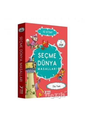 1. Sınıf Seçme Dünya Masalları Düz Yazılı - 10 Kitap Kitap