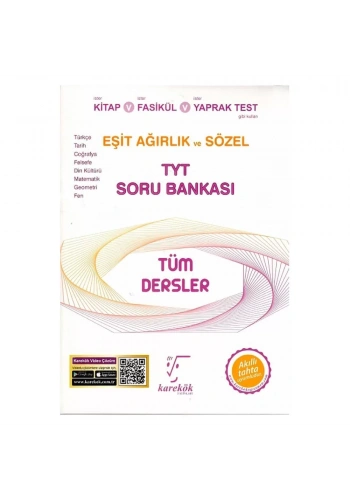 Karekök  TYT Tüm Dersler Eşit Ağırlık ve Sözel Soru Bankası