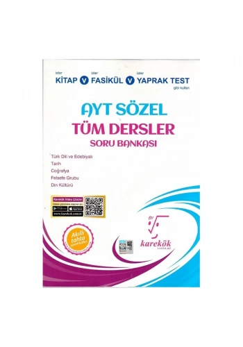 Karekök  AYT Sözel Tüm Dersler Soru Bankası