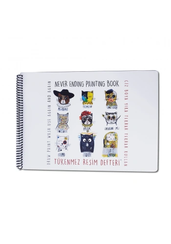 Akademi Çocuk Tükenmez 25x35cm Resim Defteri-1 Ressam Kediler 3012