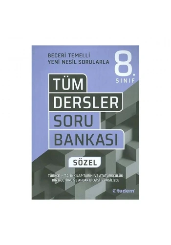 Tudem 8.sınıf Tüm Dersler Sözel Beceri Temelli Soru Bankası