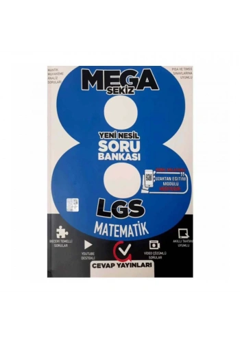 Cevap Mega 8 LGS Matematik Yeni Nesil Soru Bankası