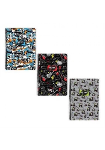 Keskin Cool Boys Pp.Kapak Spiralli Defter A4 80yp.Kareli 333162-99