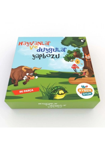 Ayben ile Oyun  Hayvanlar ve Duygular Yapbozu 96 parça