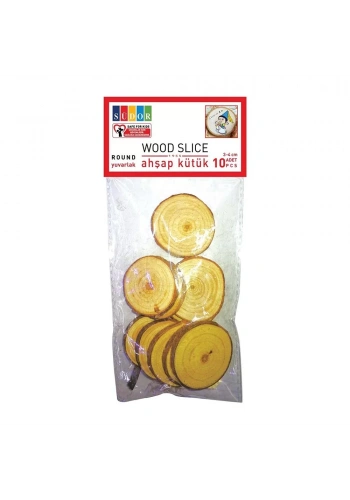 Südor Ahşap Kütük 3-4 cm Yuvarlak 10 lu BS132