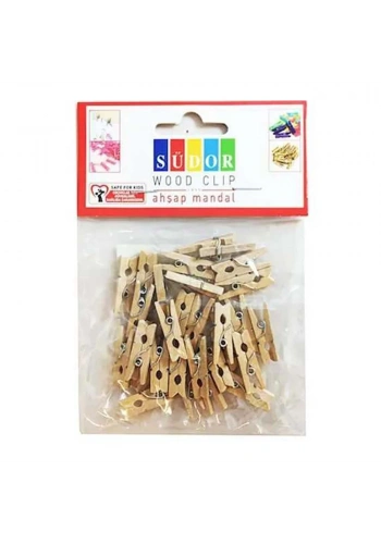 Südor Ahşap Mandal Büyük 3.5Cm Natural 20Li Bs129