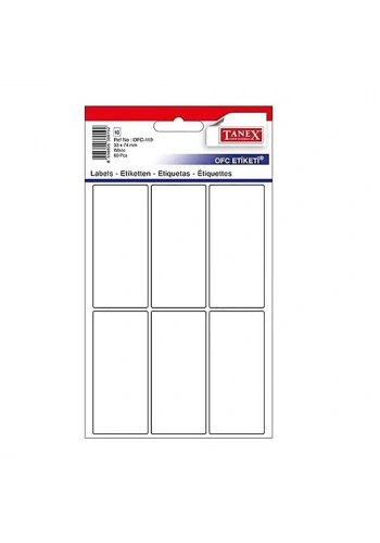 Tanex Ofis Etiketi  33X74  Beyaz(60) Ofc-119