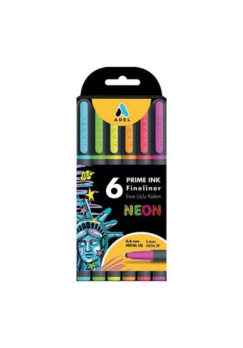 ADEL Prime Fineliner 6’lı Neon 2201000100000