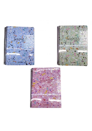 Çınar Terazzo Sert Kapak Defter 17x24cm 100yp. Çizgili 55154