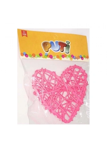 Puti Bambu Süs Kalp Tekli 8849