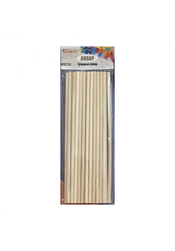 Ticon Yuvarlak Ahşap Çubuk. Büyük Boy 24’lü Natural 328589