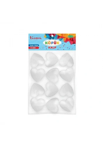 Ticon Köpük Kalp (5+6Cm) 12’li Paket 328564