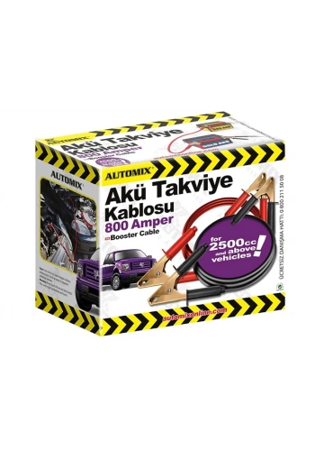 AUTOMİX 44413 AKÜ TAKVİYE KABLOSU 800A (2500cc ve ÜZERİ ARAÇLAR İÇİN)