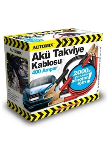 AUTOMİX 12583 AKÜ TAKVİYE KABLOSU 600A (2500cc ye KADAR OLAN ARAÇLAR İÇİN)