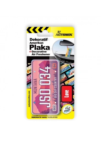 AUTOMİX 44619 AYNA TİP PLAKA DEKORATİF HAVA TAZELEYİCİ ARAÇ KOKUSU MONTANA LOVE