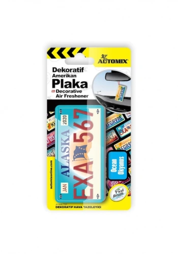 AUTOMİX 44624 AYNA TİP PLAKA DEKORATİF HAVA TAZELEYİCİ ARAÇ KOKUSU ALASKA OKYANUS