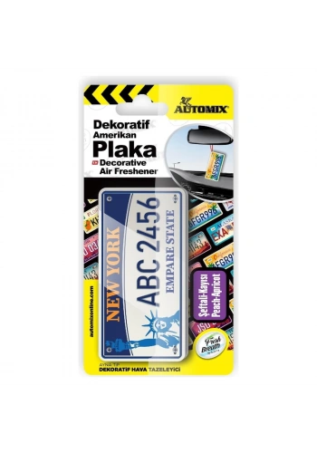 AUTOMİX 44622 AYNA TİP PLAKA DEKORATİF HAVA TAZELEYİCİ ARAÇ KOKUSU NEW YORK ŞEFTALİ KAYISI