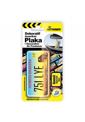 AUTOMİX 44623 AYNA TİP PLAKA DEKORATİF HAVA TAZELEYİCİ ARAÇ KOKUSU NORTH DAKOTA HANIMELİ