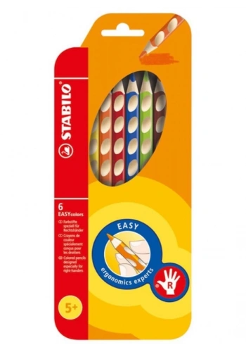 STABİLO 332 EASY COLORS SAĞ EL KURU BOYA KALEMİ 6 RENK